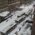 Six of twelve busses stalled on lower Fifth Ave this morning